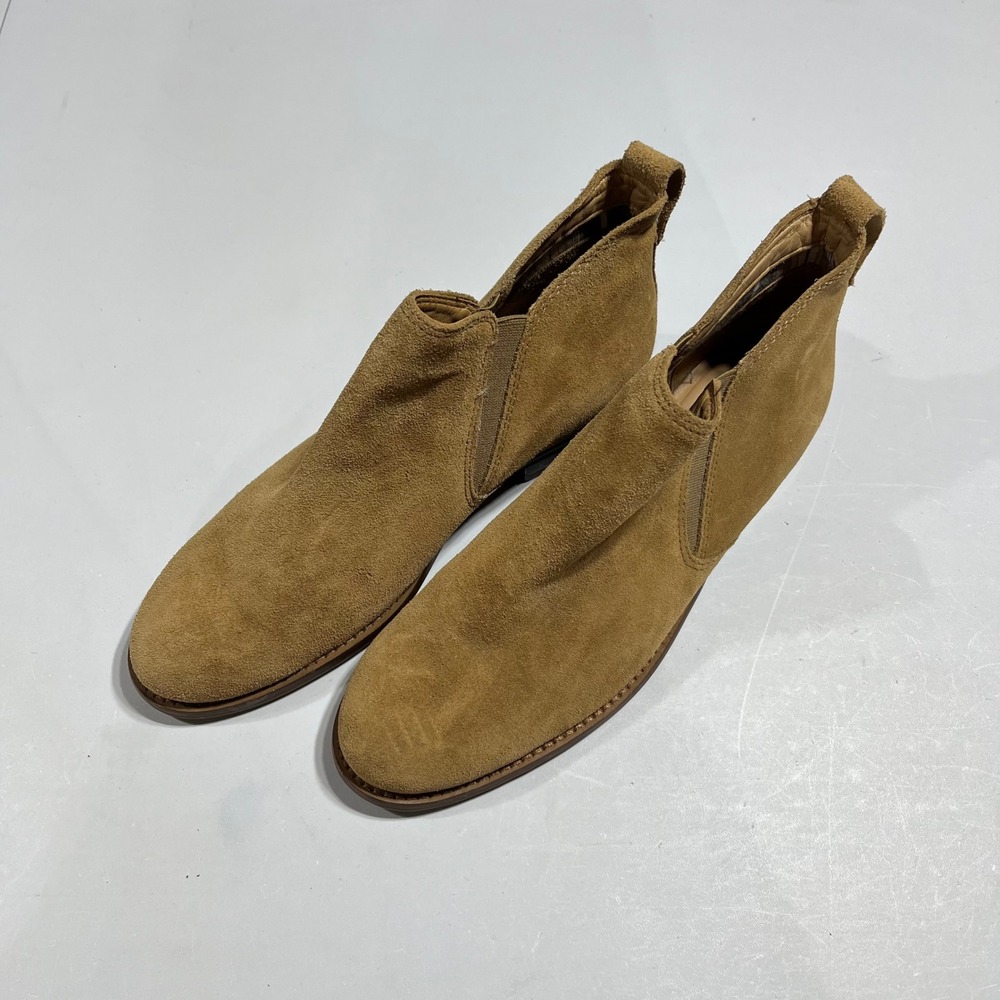LL Bean Suede Chelsea Ankle Boots Low Block Heel Womens 8.5 Saddle Outdoors‎